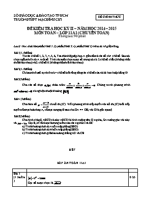 Đề kiểm tra học kỳ II môn Toán học 11 (chuyên toán)